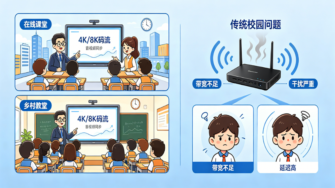 中小学在线课堂、录播课总卡顿？校园全光解决方案保障高清稳定传输